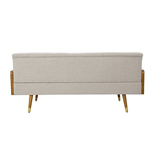 Christopher Knight Home Aidan Mid Century Modern Tufted Fabric Sofa, Beige