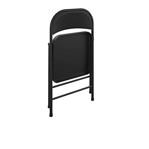 COSCO SmartFold All-Steel Folding Chair, 4-Pack, Black