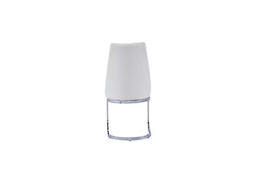 Best Quality Furniture D121D7 Dining Set, White Faux Leather