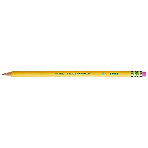 Ticonderoga Wood-Cased Pencils, Pre-Sharpened, 2 HB Soft, Yellow, 18 Count