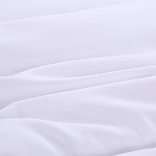 JURLYNE Full Lightweight Comforter - Reversible Duvet Insert with Corner Tabs - Breathable Fabric with Down Alternative Filling - All Season, White, 82 * 86inches