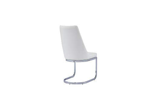 Best Quality Furniture D121D7 Dining Set, White Faux Leather