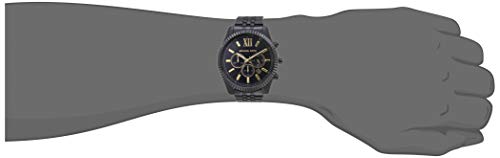 Michael Kors Men's Lexington Stainless Steel Analog-Quartz Watch with Stainless-Steel Strap, Black, 22 (Model: MK8603)