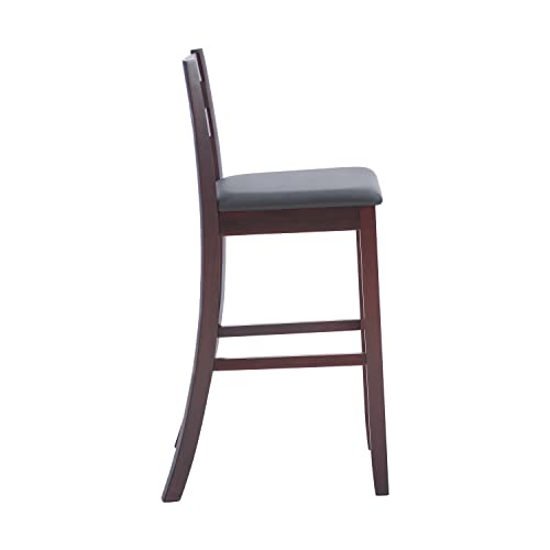 Linon Merlot Soho Armless Barstool Triena Stool, Bar Height