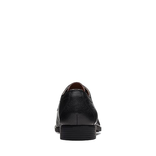 Clarks Men's Whiddon Apron Oxford, Black Tumbled Leather, 15