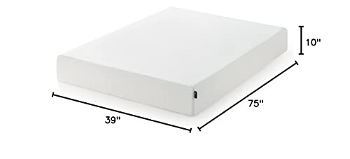 Zinus 10 Inch Green Tea Essential Memory Foam Mattress/Bed-in-a-Box/Affordable Mattress/CertiPUR-US Certified, Twin, White