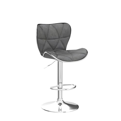 CangLong Adjustable Stool with Back, Swivel Barstools for Bar, Kitchen, Dining, Living Room and Bistro Pub, 2 pcs pack, Dark Grey