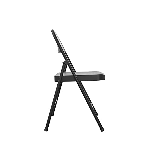 COSCO SmartFold All-Steel Folding Chair, 4-Pack, Black
