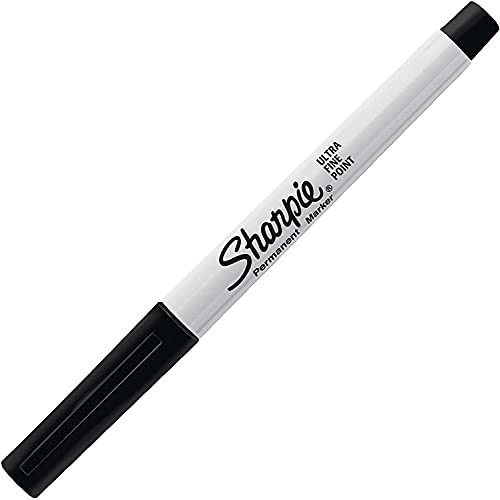 SHARPIE Permanent Markers, Ultra Fine Point, Black, 12 Count - 1 Pack