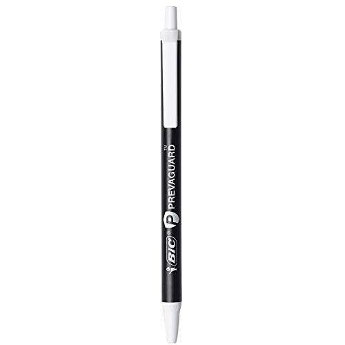 BIC PrevaGuard Clic Stic Ballpoint Pen Contains Built-in Protection On the Pen To Suppress Bacteria Growth, Black, 60-Count