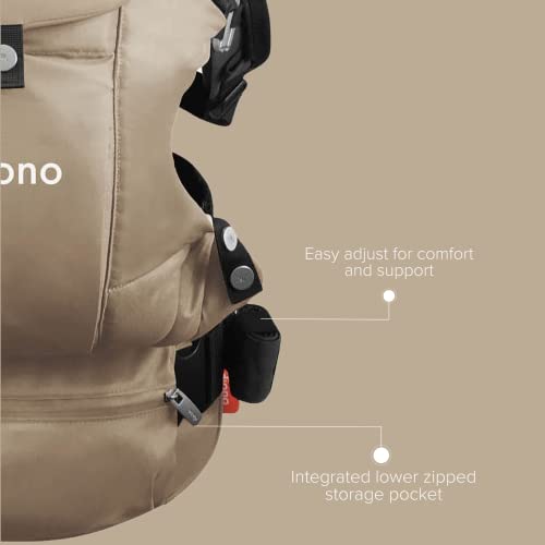 Diono Carus Complete 4-in-1 Baby Carrier with Detachable Backpack, Front Carry & Back Carry, Newborn to Toddler up to 33 lb / 15 kg, Sand