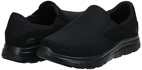 Skechers Men's Black Flex Advantage Slip Resistant Mcallen Slip On - 9 D(M) US