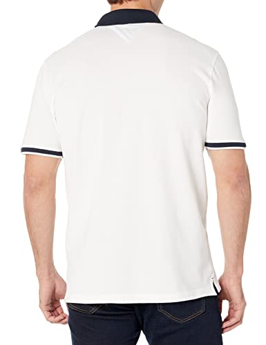 Tommy Hilfiger mens Flag Pride in Regular Fit Polo Shirt, Bright Tommy White, Medium US