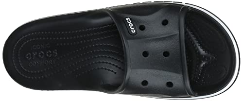 Crocs Unisex Bayaband Slides | Slide Sandals, Black/White, 10 Men/12 Women