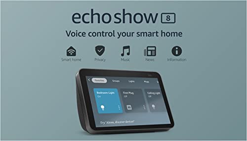 Echo Show 8 (2nd Gen, 2021 release) | HD smart display with Alexa and 13 MP camera | Charcoal