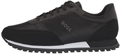 BOSS Men's Parkour Runn Sneakers, Black Onyx, 12
