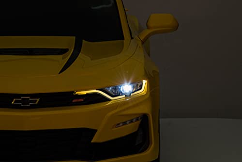 DAKOTT Kids Ride On Sports Car, 12V Battery Powered Chevy Camaro w/Parent Remote Control, Bluetooth, Horn, Music & Headlights Taillights for 3-6 Years