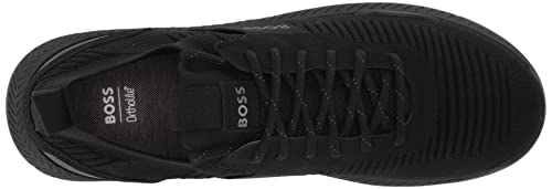 BOSS mens Mesh Mix Running Sneaker, Black Oil, 10 US