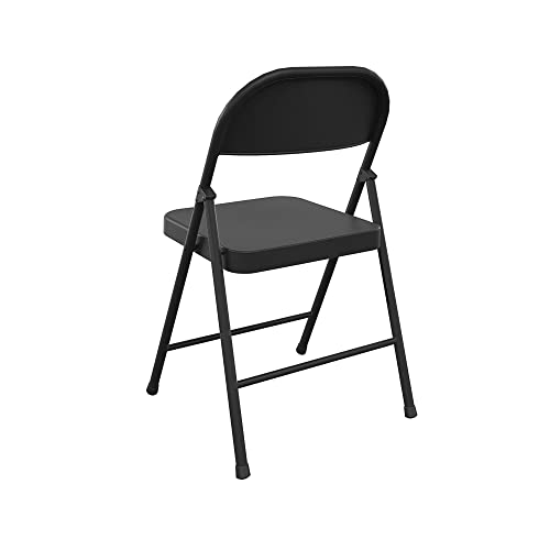 COSCO SmartFold All-Steel Folding Chair, 4-Pack, Black