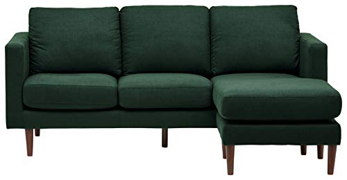 Amazon Brand – Rivet Revolve Modern Upholstered Sofa with Reversible Sectional Chaise, 80"W, Heritage Green