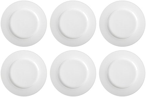 Amazon Basics 6-Piece White Dinner Plate Set
