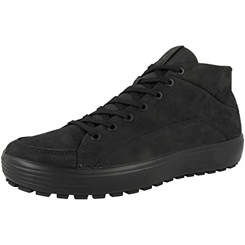 ECCO Men's Soft 7 Tred Urban Bootie Hydromax Water-Resistant Sneaker, Black Nubuck, 10-10.5