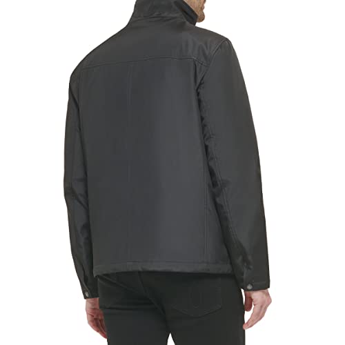 Calvin Klein Men's Stand Collar Poly Jacket, Black, Medium