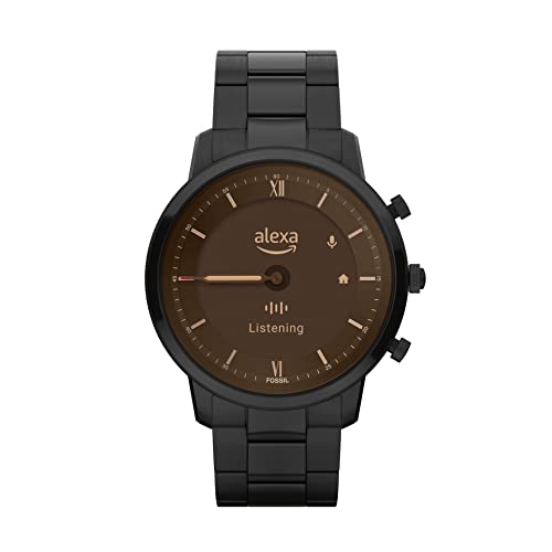 Fossil Men's Neutra Gen 6 Hybrid 44mm Stainless Steel Smart Watch, Color: Black (Model: FTW7071)