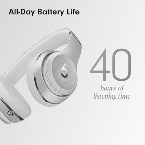 Beats Solo3 Wireless On-Ear Headphones - Apple W1 Headphone Chip, Class 1 Bluetooth, 40 Hours of Listening Time, Built-in Microphone - Silver (Latest Model)