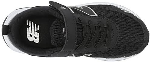 New Balance Kid's Dynasoft 545 V1 Hook and Loop Running Shoe, Black/White/Silver Metallic, 1.5 Little Kid
