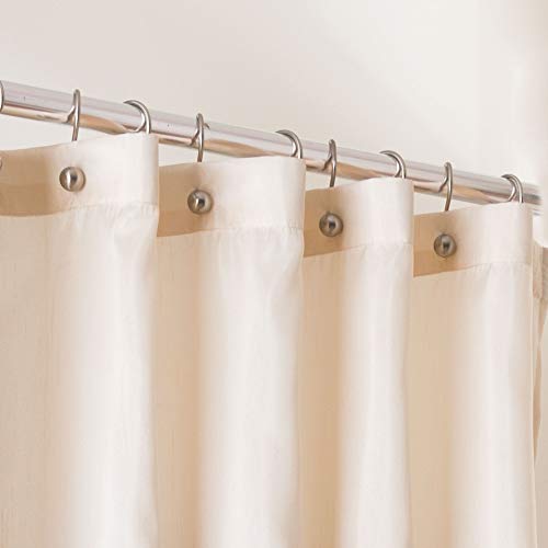Lush Decor Terra Color Block Shower Curtain Fabric Striped Neutral Bathroom Decor, 72-Inch Beige/Ivory, 72" x 72", Beige & Ivory