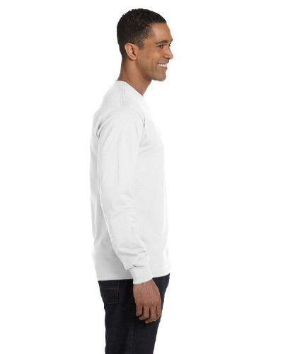 Hanes mens Essentials Long Sleeve T-shirt Value Pack (4-pack) fashion t shirts, White, Large US