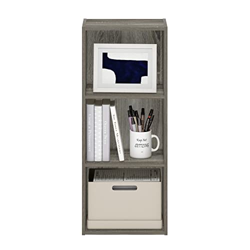 Furinno Luder Bookcase / Book / Storage , 3-Tier, Frenck Oak