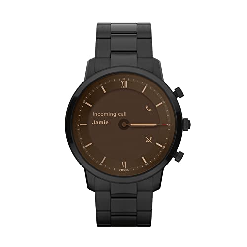 Fossil Men's Neutra Gen 6 Hybrid 44mm Stainless Steel Smart Watch, Color: Black (Model: FTW7071)