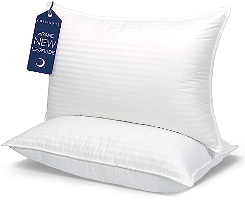 COZSINOOR Bed Pillows for Sleeping Queen Size Set of 2, Hotel Quality Cooling Down Alternative Microfiber Filled for Back Stomach Side Sleepers for Adults Neck Support Pillow Breathable Skin-Friendly
