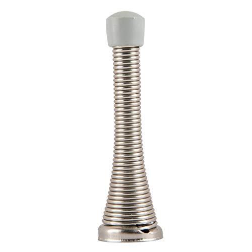 Amazon Basics Spring Door Stop, Brushed Nickel, 12-Pack