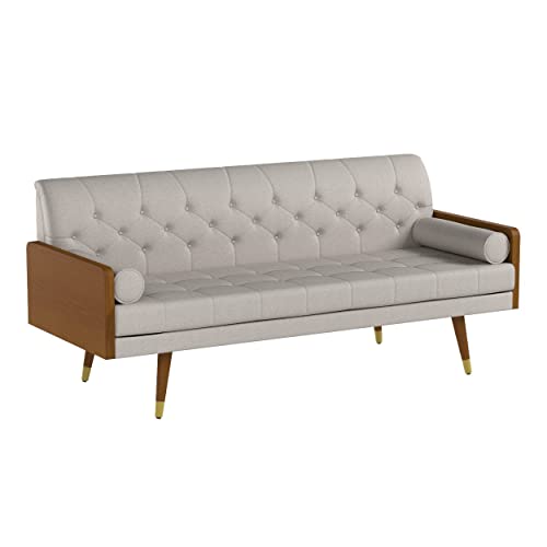 Christopher Knight Home Aidan Mid Century Modern Tufted Fabric Sofa, Beige