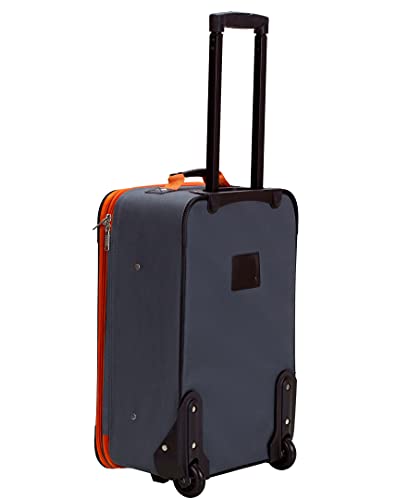 Rockland Journey Softside Upright Luggage Set, Expandable, Charcoal, 4-Piece (14/19/24/28)