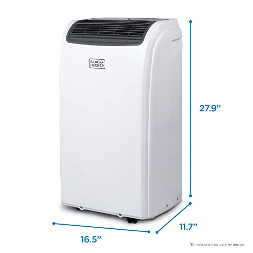 BLACK+DECKER 12,000 BTU Air Conditioner Portable for Room up to 550 Sq. Ft, 4-in-1 AC Unit, Dehumidifier, Heater, & Fan, Portable AC with Installation Kit & Remote Control