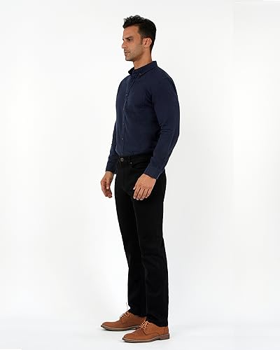 APUOR Men's Regular Fit Jeans Stretch Fit Straight Leg Fashion Denim Pants Vintage Style Boot Cut Jeans for Men Black