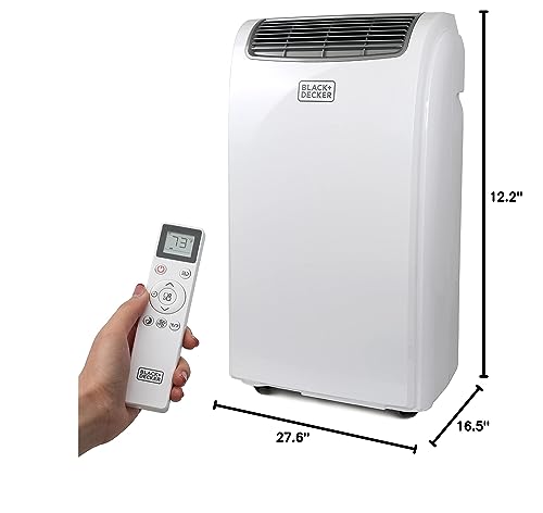 BLACK+DECKER 8,500 BTU Portable Air Conditioner with Remote Control, White