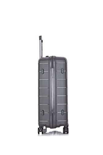 Rockland Vienna Hardside Luggage with Spinner Wheels, Grey, 3-Piece Set (20/24/28)