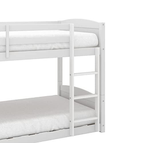 Hillsdale Alexis Contemporary Wood Arch Twin Over Twin Floor Bunk Bed with Slats, White