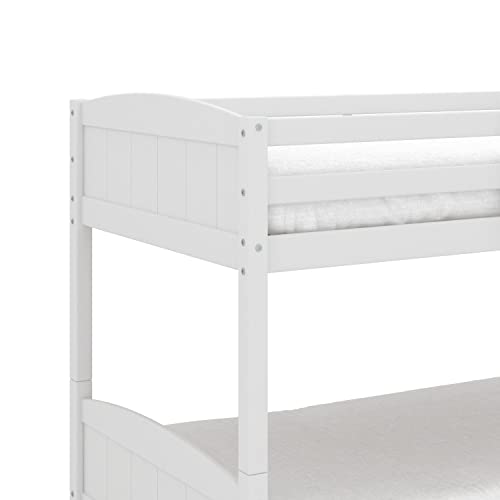 Hillsdale Alexis Contemporary Wood Arch Twin Over Twin Floor Bunk Bed with Slats, White