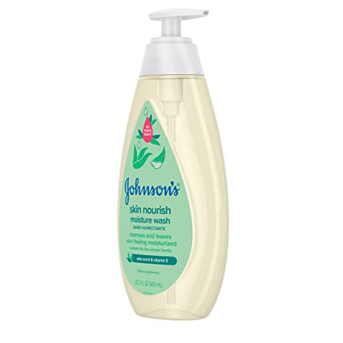 ADD 2 TO YOUR CART! Johnson's Baby Skin Nourishing Moisture Baby Body Wash with Aloe Scent & Vitamin E, Hypoallergenic & Tear Free Bath Wash for The Whole Family, Paraben- & Sulfate-Free, 20.3 fl. oz