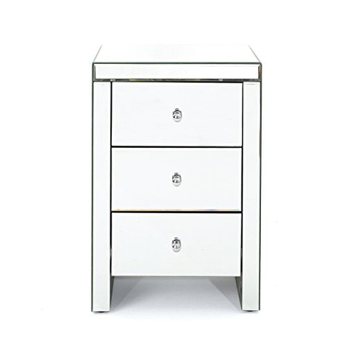 Christopher Knight Home Fianna Classic Mirror Finished 3-Drawer Side Table, Mirror
