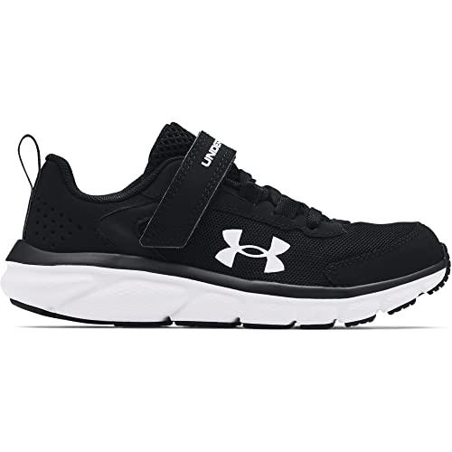Under Armour boys Pre School Assert 9 Alternate Closure Running Shoe, Black/White, 1.5 Wide Little Kid US