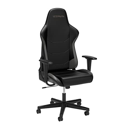 RESPAWN 110 Ergonomic Gaming Chair - Racing Style High Back PC Computer Desk Office Chair - 360 Swivel, Integrated Headrest, 135 Degree Recline with Adjustable Tilt Tension & Angle Lock - 2023 Grey