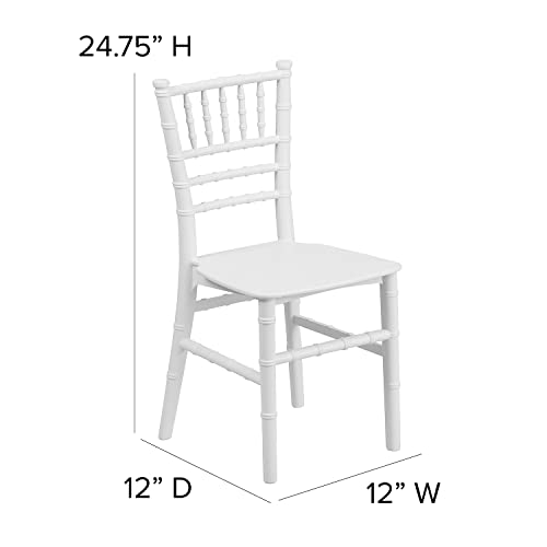 Flash Furniture HERCULES 10 Pack Child’s White Resin Party and Event Chiavari Chair for Commercial & Residential Use