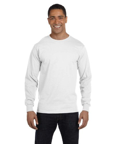 Hanes mens Essentials Long Sleeve T-shirt Value Pack (4-pack) fashion t shirts, White, Large US